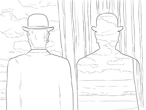 Decalcomania By Rene Magritte Coloring Page